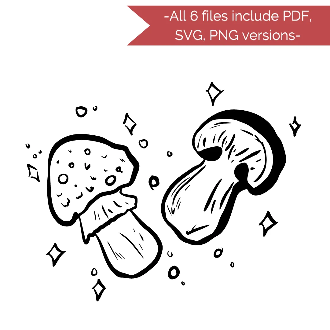 Mushroom Stencil Cut Files! 🍄 STAFF PICK! [AI SVG PNG DXF]