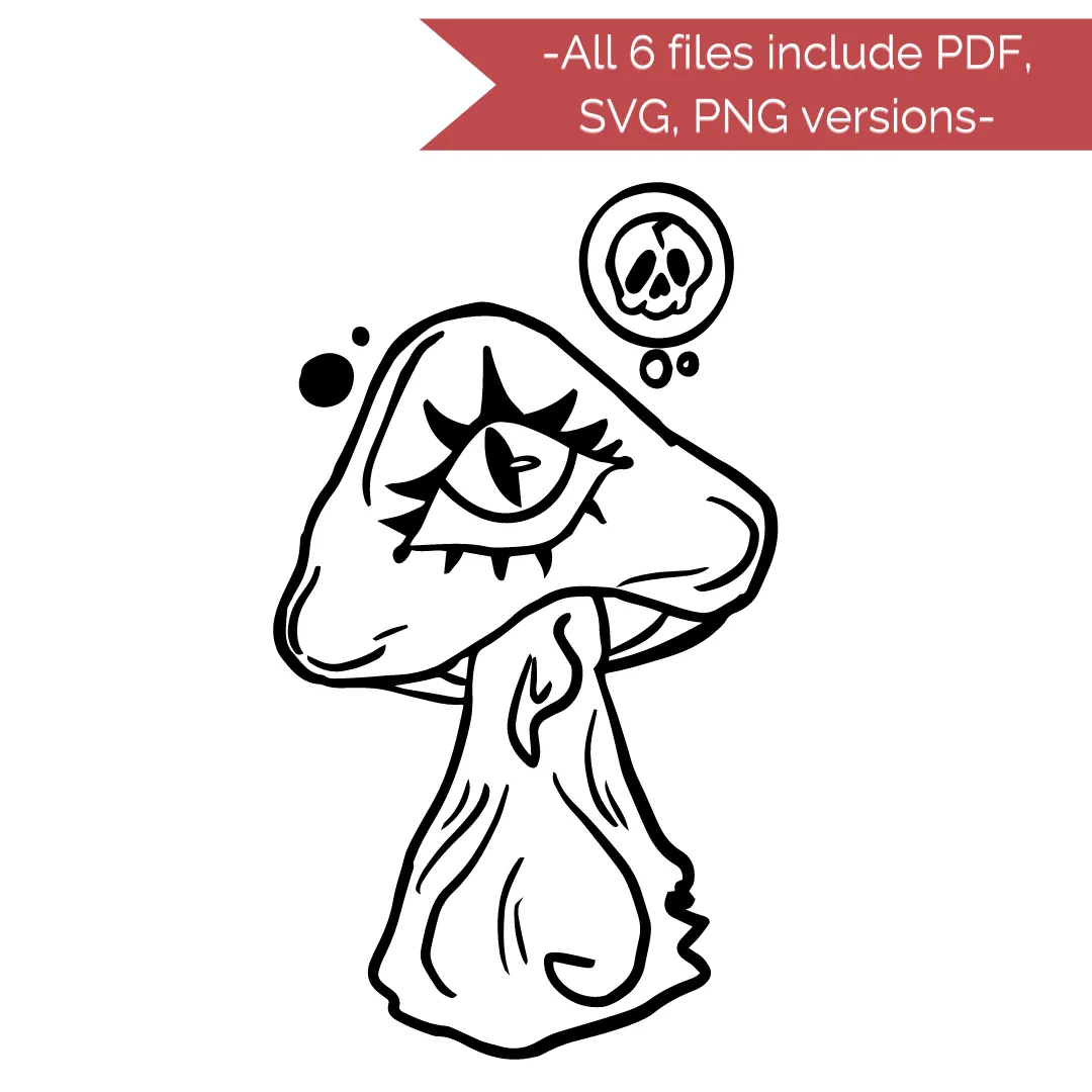 Mushroom Stencil Cut Files! 🍄 STAFF PICK! [AI SVG PNG DXF]