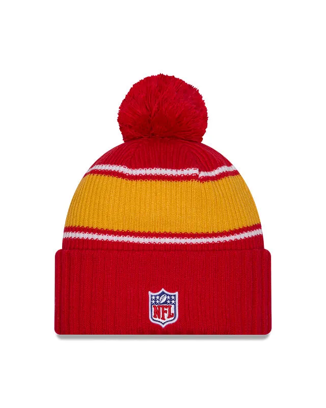 New Era Men's NFL Kansas City Chiefs Sideline 24 Sport Pom Knit Toque