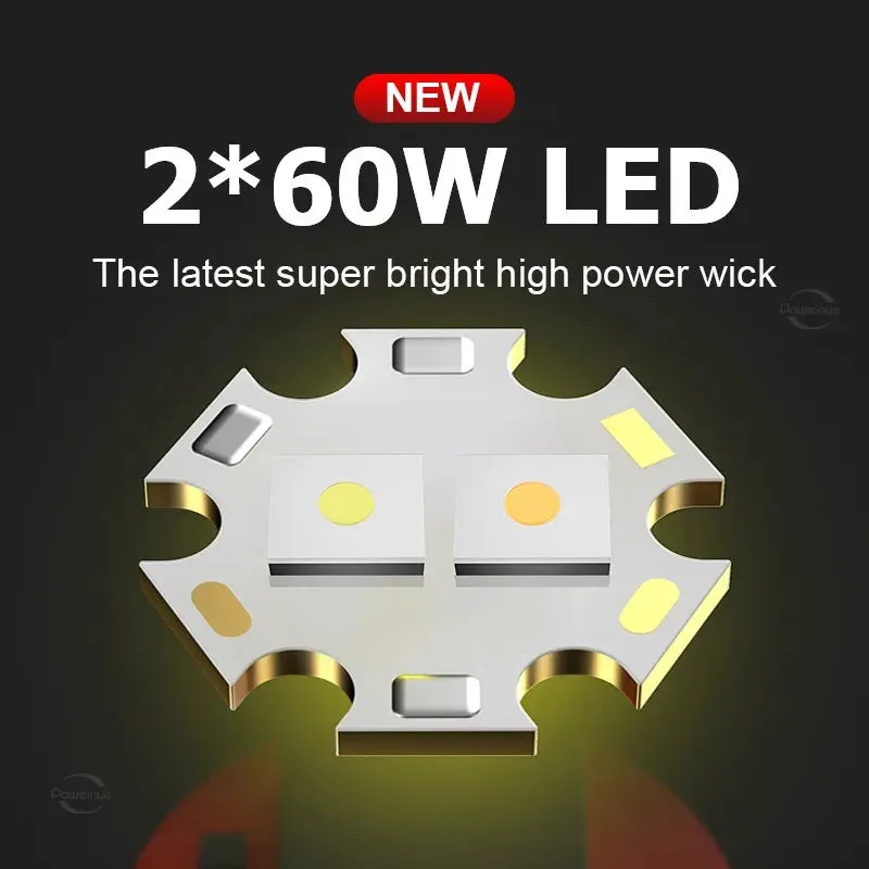 Newest Long Shot LED Headlamp 60W Powerful Head Flashlight 8000LM Yellow Light Headlight Rechargeable Head Lamp Fishing Lantern