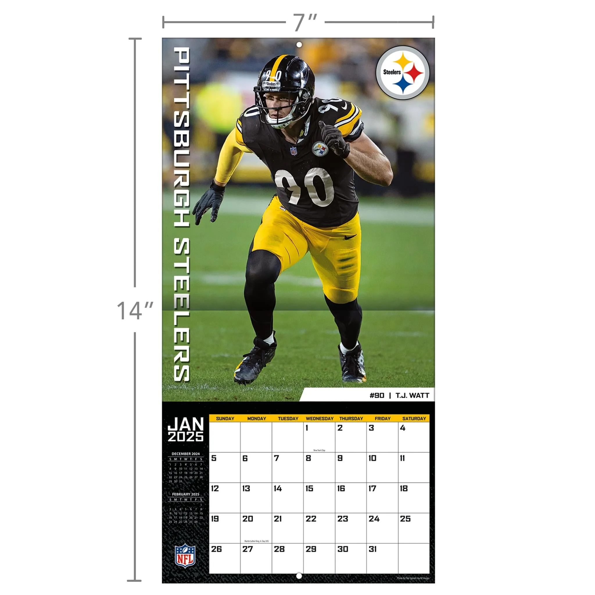 NFL Pittsburgh Steelers Mini 2025 Calendar - Online Exclusive