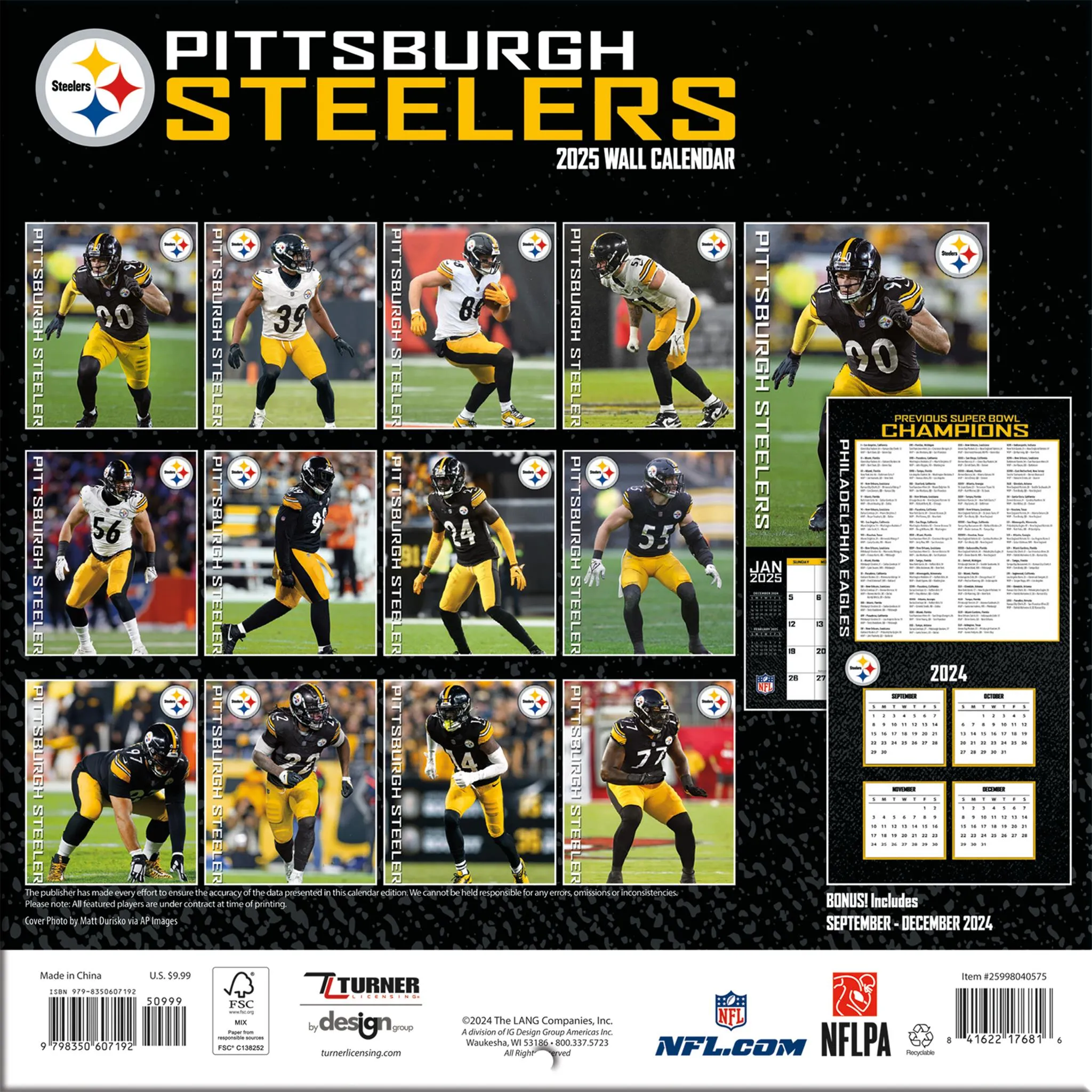 NFL Pittsburgh Steelers Mini 2025 Calendar - Online Exclusive