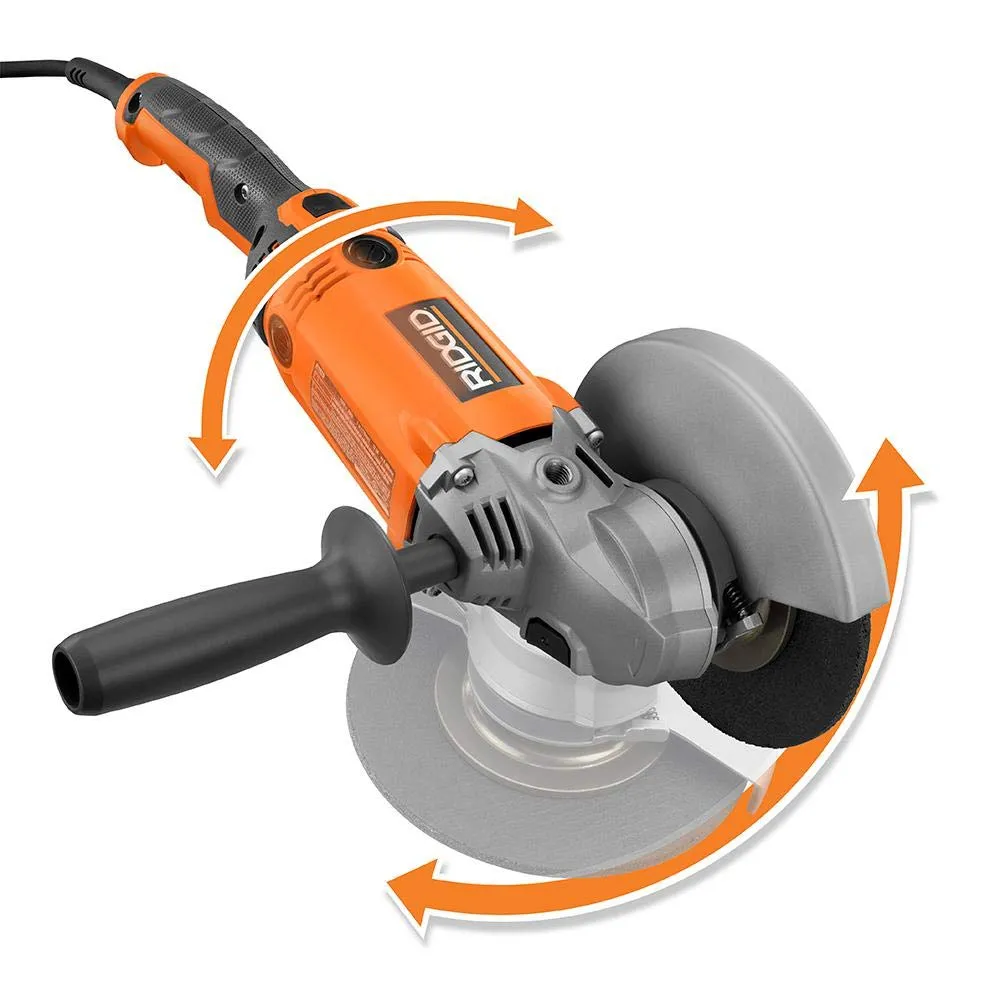 Open Box -  RIDGID R10202 15 Amp Corded 7 in. Twist Handle Angle Grinder