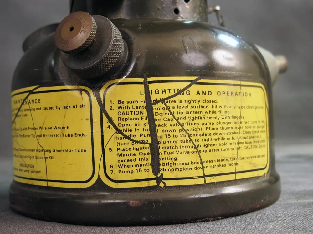 Original U.S. Korean and Vietnam War Coleman Gasoline Lantern Set with Transit Chest