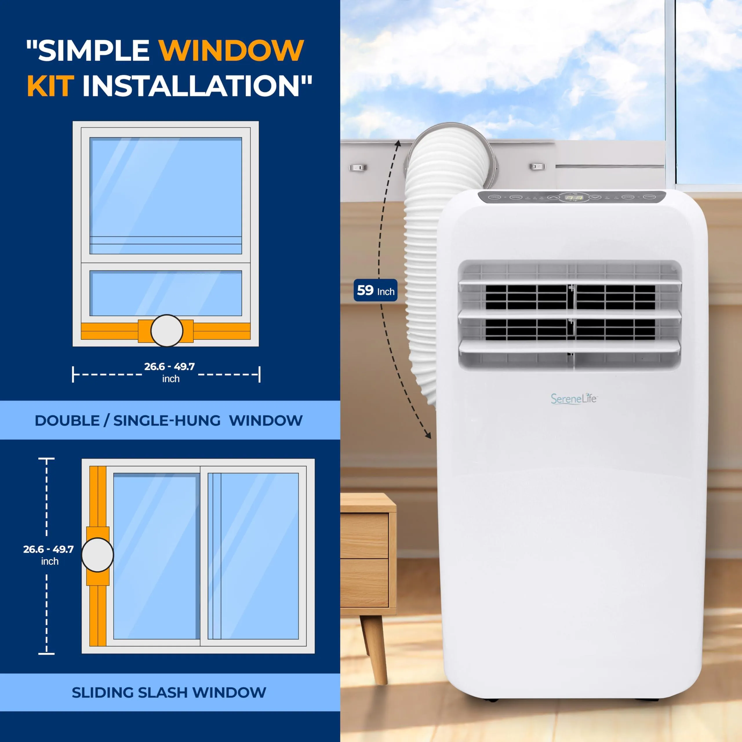 Portable Air Conditioner Compact Home AC Cooling Unit With Built-In Dehumidifier & Fan.