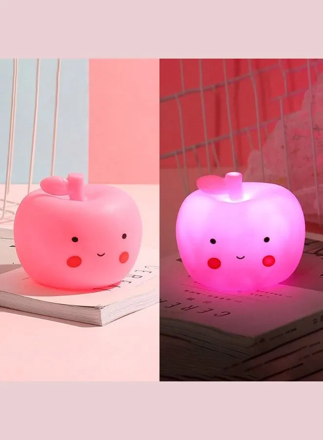 Portable Kids Cartoon Decorative Lights for Children Bedroom Best Birthday Gift for Kids, Home Décor, Kid' Room Decoration, Pink Apple