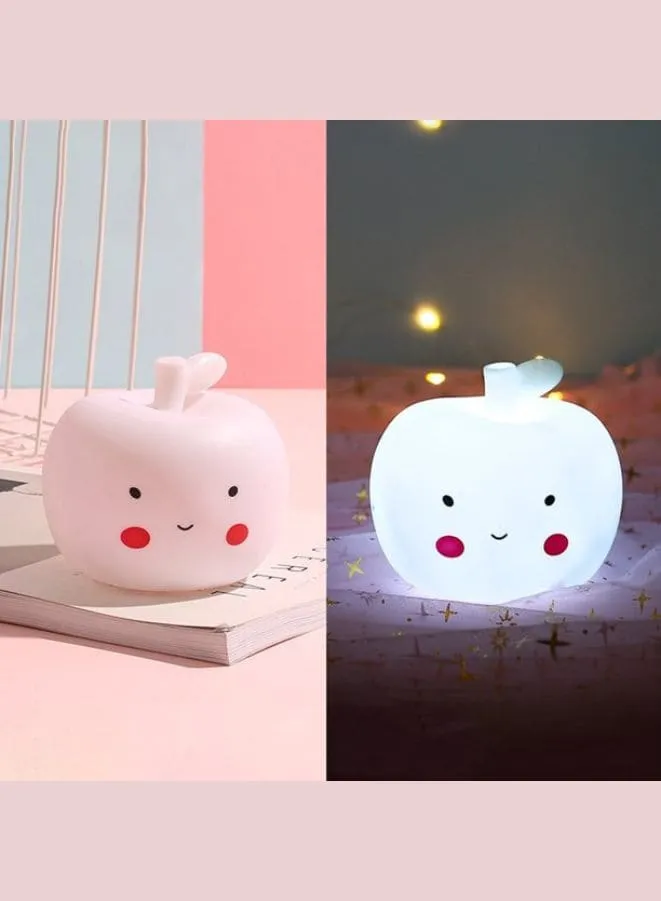 Portable Kids Cartoon Decorative Lights for Children Bedroom Best Birthday Gift for Kids, Home Décor, Kid' Room Decoration, White Apple