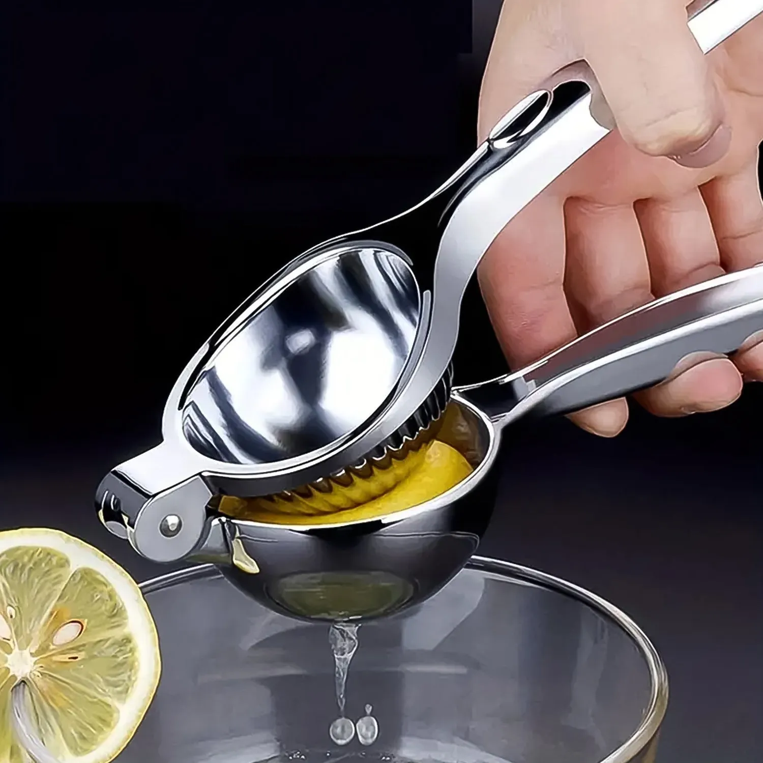 Premium Lemon Squeezer, Large Heavy Duty Handheld Juicer for Lemon, Stainless Steel Hand Press Citrus Juicer (1 Pc)