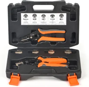 Quick Change Ratcheting Crimper Tool Kit for IWS4 Connector, Insulated & Non-insulated Terminal, Dupont Connector