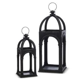 Raz Imports 2024 Sweet Magnolia 24" Black Arch Lanterns, Set of 2