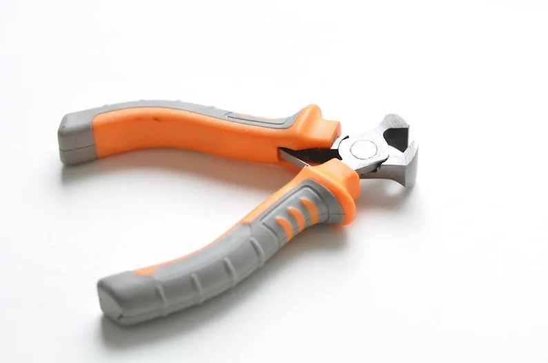 Round Flat Nose Wire-Cutter Jewelry Pliers Orange Handle Tool for Wire Working