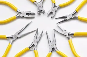 Round Flat Nose Wire-Cutter Jewelry Pliers Yellow Handle Tool for Wire Working