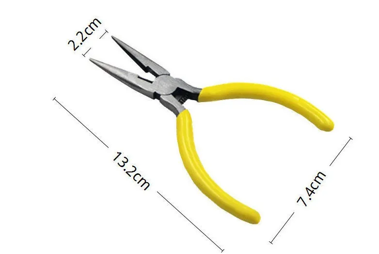 Round Flat Nose Wire-Cutter Jewelry Pliers Yellow Handle Tool for Wire Working