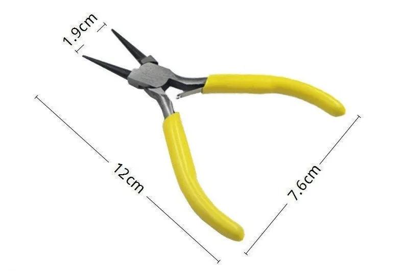 Round Flat Nose Wire-Cutter Jewelry Pliers Yellow Handle Tool for Wire Working