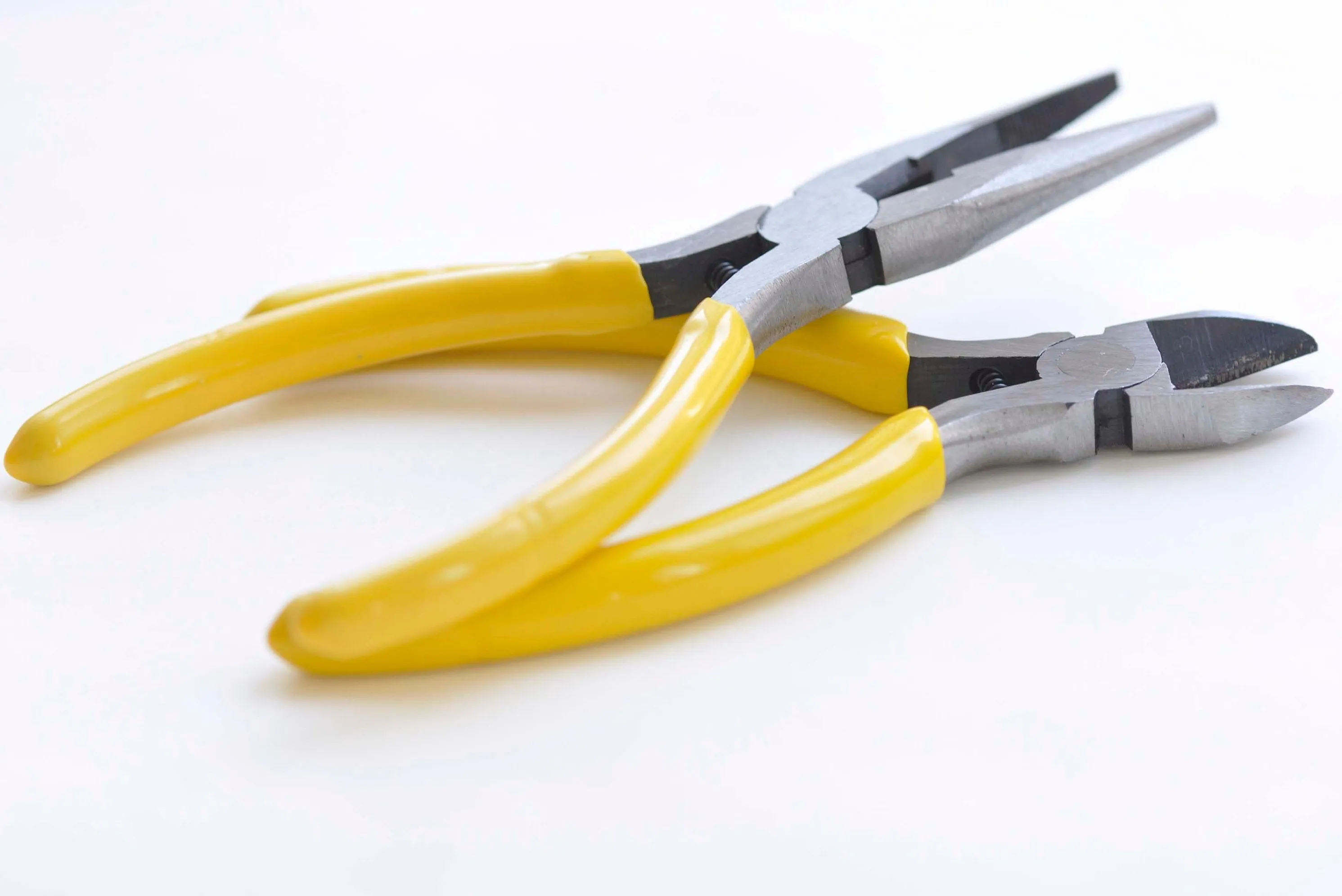 Round Flat Nose Wire-Cutter Jewelry Pliers Yellow Handle Tool for Wire Working