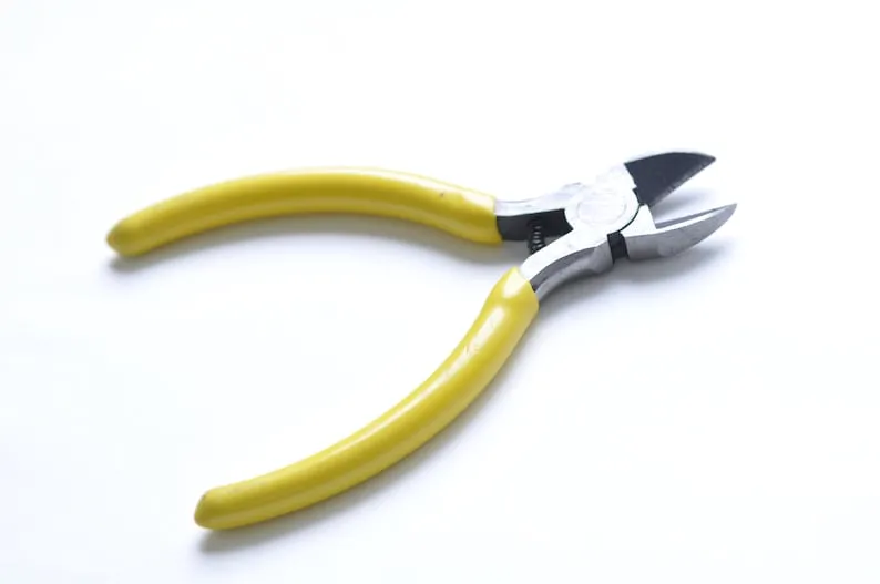 Round Flat Nose Wire-Cutter Jewelry Pliers Yellow Handle Tool for Wire Working