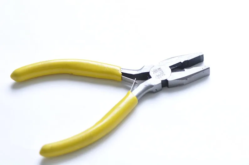 Round Flat Nose Wire-Cutter Jewelry Pliers Yellow Handle Tool for Wire Working