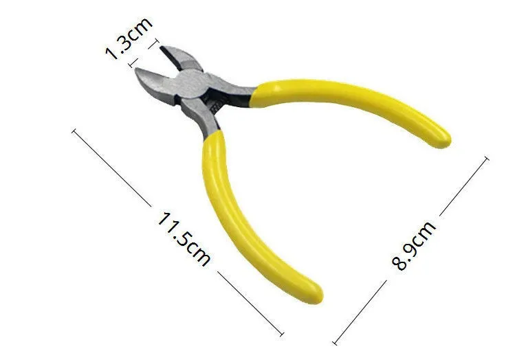 Round Flat Nose Wire-Cutter Jewelry Pliers Yellow Handle Tool for Wire Working