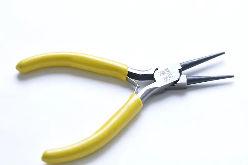 Round Flat Nose Wire-Cutter Jewelry Pliers Yellow Handle Tool for Wire Working