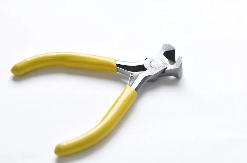 Round Flat Nose Wire-Cutter Jewelry Pliers Yellow Handle Tool for Wire Working