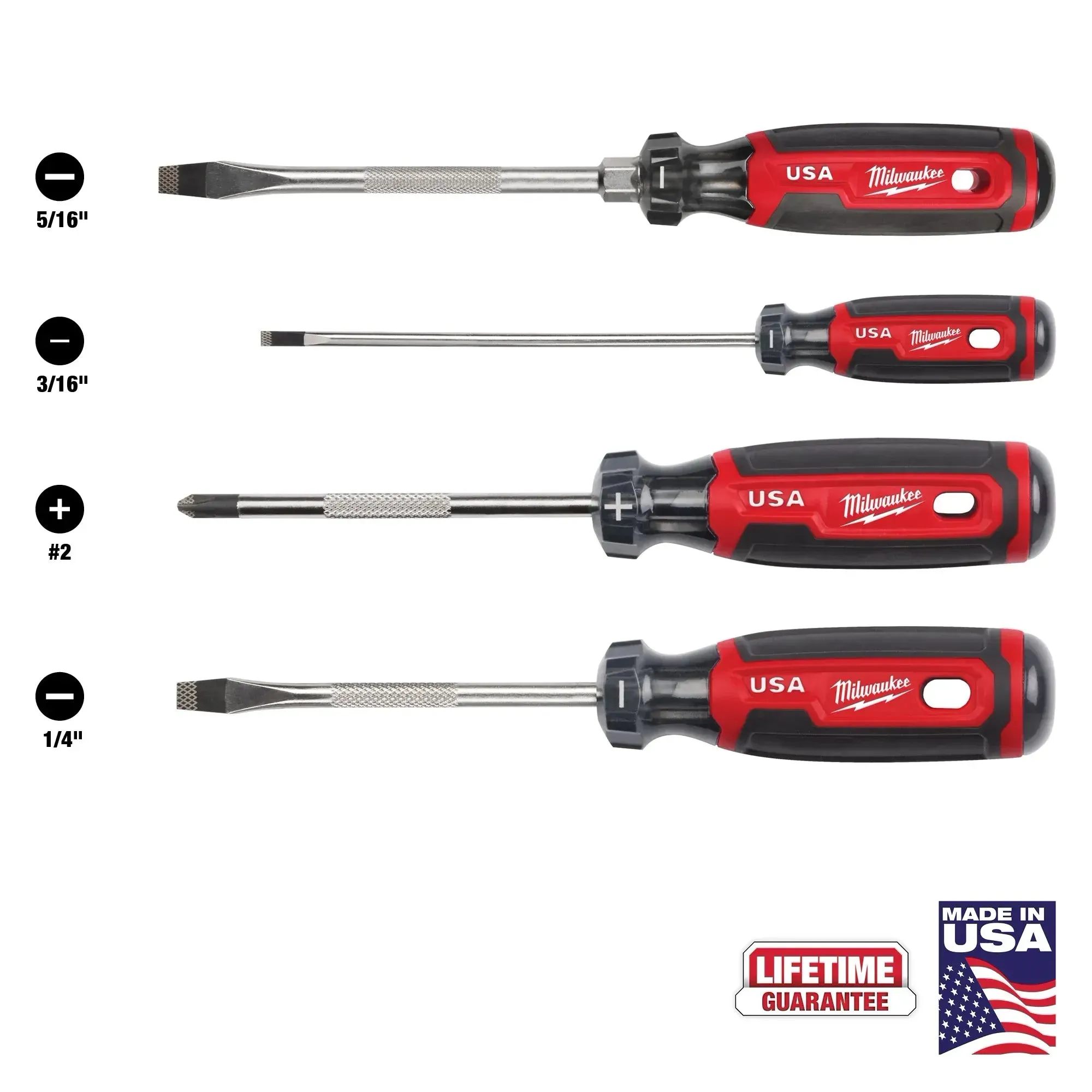 Screwdriver Set - Milwaukee Cushion Grip Screwdriver Set (USA), MT200-4 / MT200-6