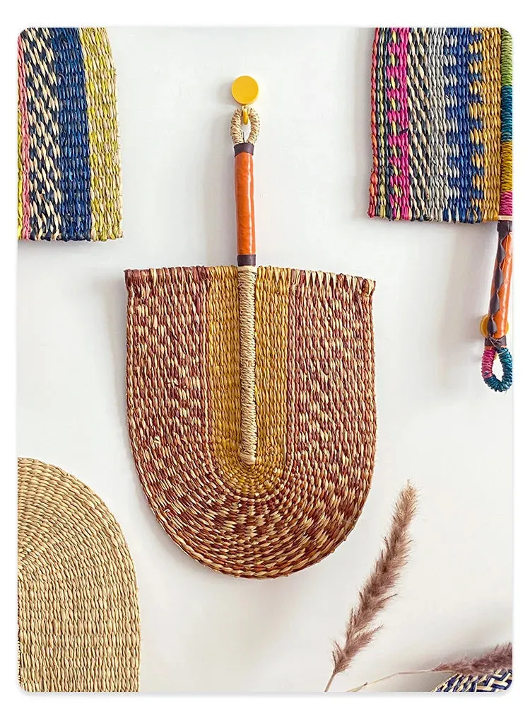 Seagrass Fan African Woven Straw Sea Grass Wall Hanging