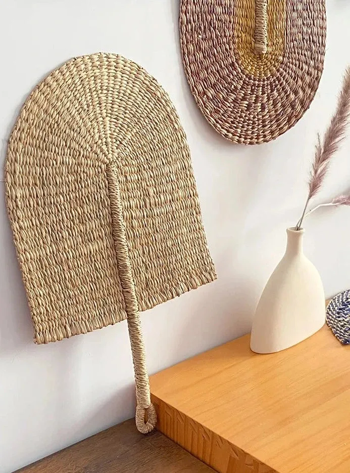 Seagrass Fan African Woven Straw Sea Grass Wall Hanging