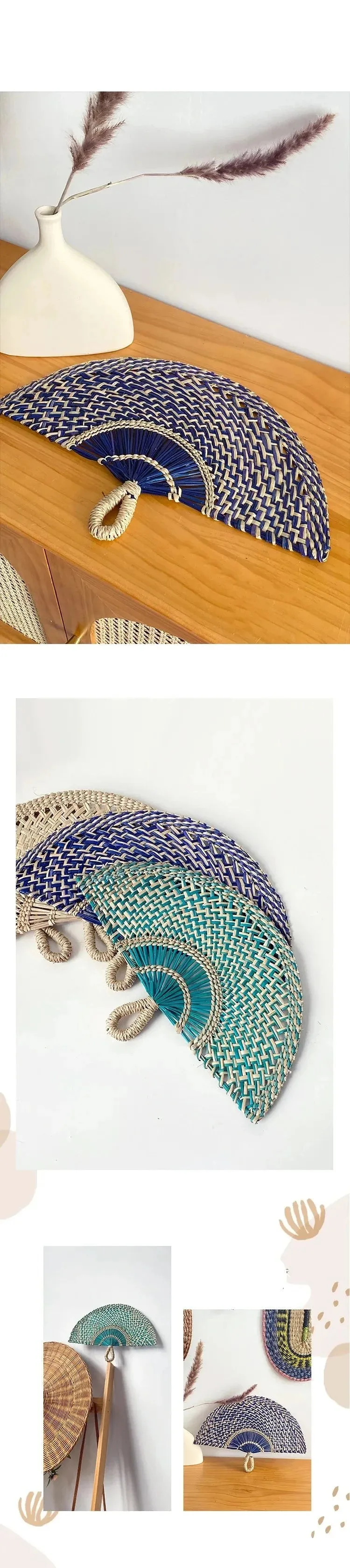 Seagrass Fan African Woven Straw Sea Grass Wall Hanging