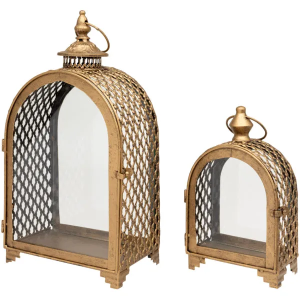 Set of 2 Gold Lanterns