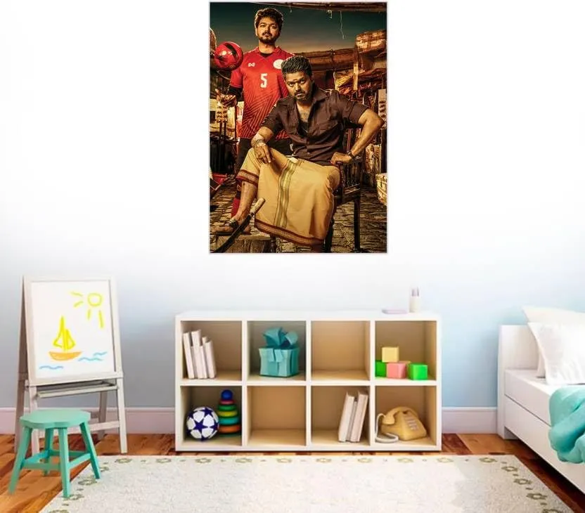 SHIVOID Bigil Vijay Mass Wall Sticker - Vijay Wall Sticker - Thalapathy Sticker - Self-Adhesive Sticker (30 cm, Pack of 1)