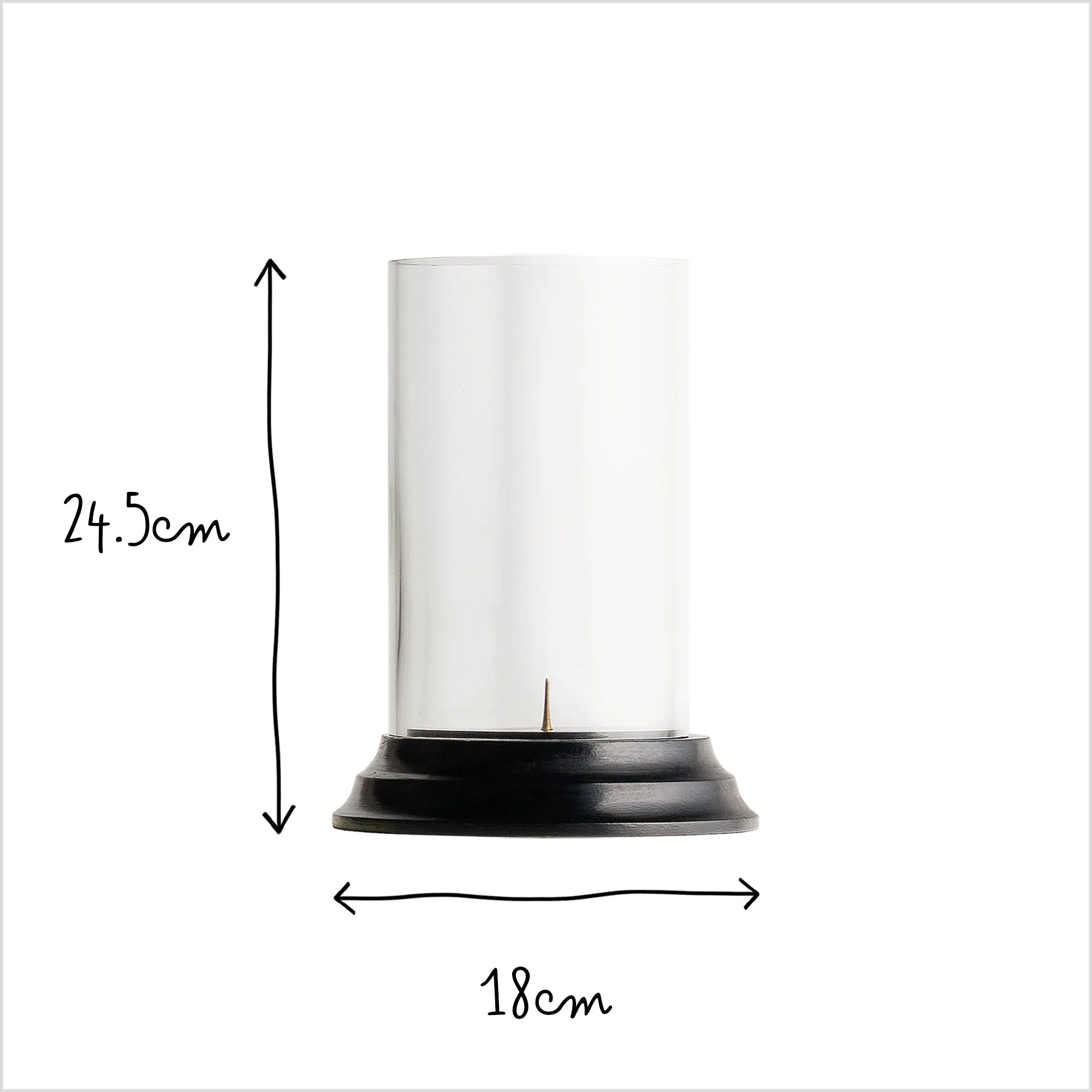 Smaller Gusto storm lantern base in ebony