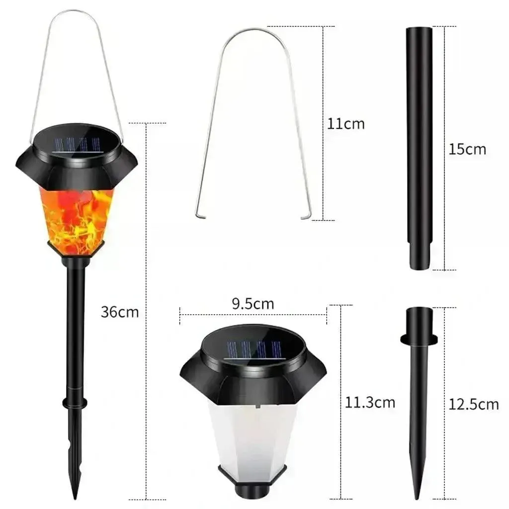 Solar LED Garden Lights Outdoor Hanging Decoration Spike Waterproof Portable Lamp For Home, Lawn, Yard (Warm)