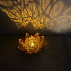 Solar Modern Glass Lotus LED Outdoor Landscape Light