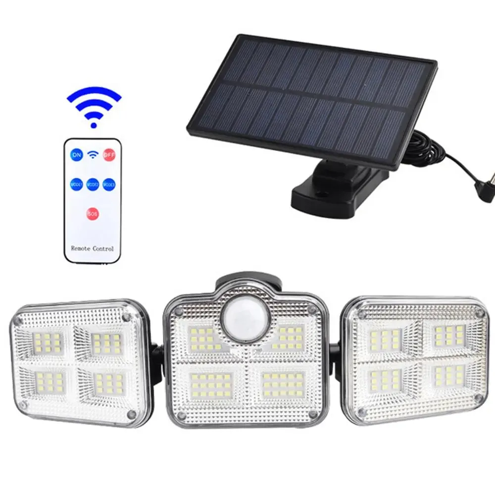 Solar Sensor Light 122 LED 3Head Outdoor Spotlight with 3 Modes-LED Spotlight