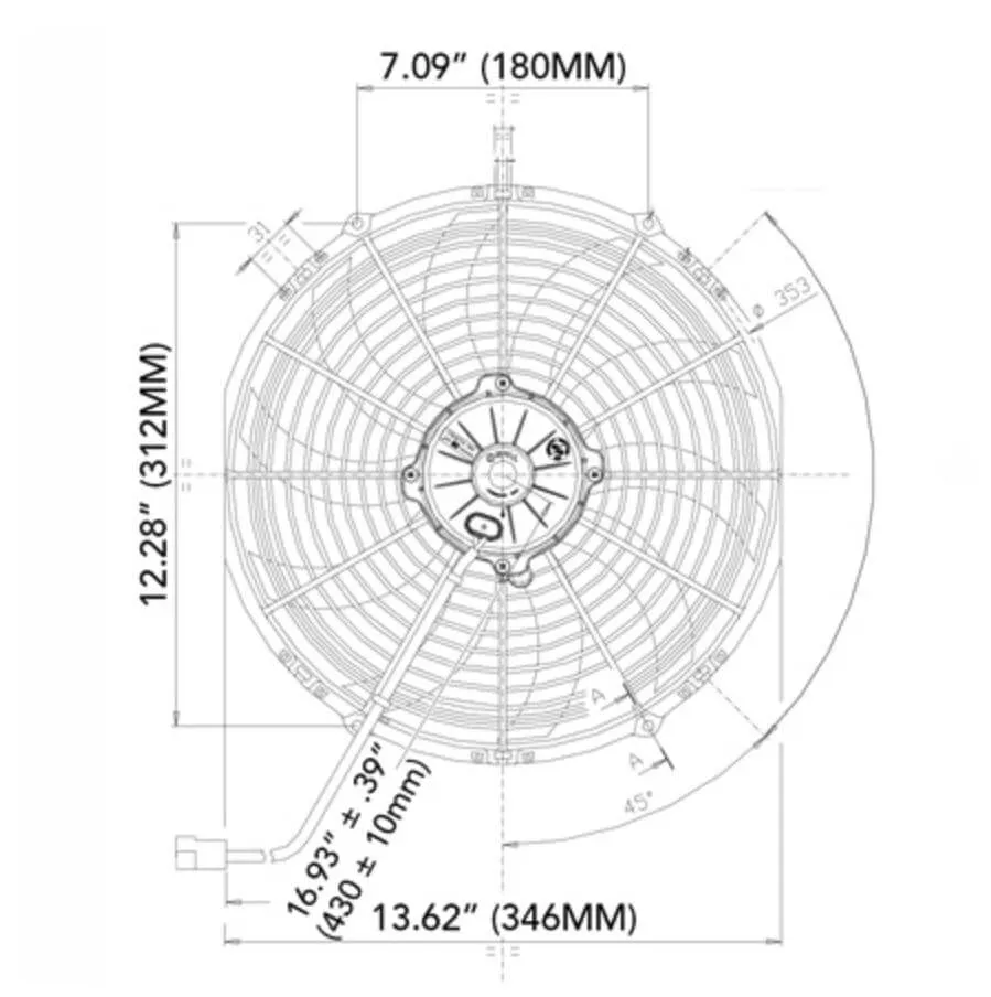 SPAL Electric Radiator Fan (13" - Puller Style - High Performance - 1777 CFM) 30102044