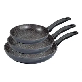 Stoneline | 6882 | Pan Set Of 3 | Frying | Diameter 16/20/24 Cm | Suitable For Induction Hob | Fixed Handle | Grey