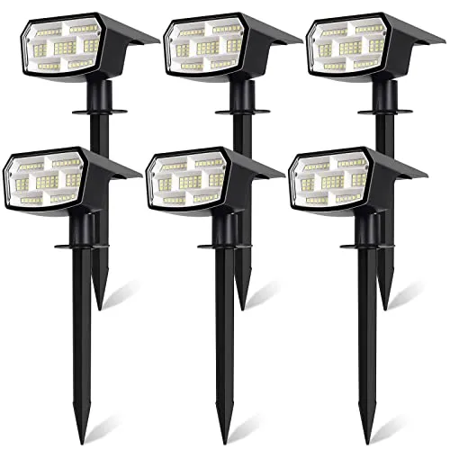 Sucolite 6-Pack Solar Spot Lights Outdoor, 59 LED Solar Lights Outdoor Waterproof, Outdoor Solar Lights for Yard with 3 Lighting Modes, Solar Landscape Spotlights for Garden Pathway Driveway Walkway