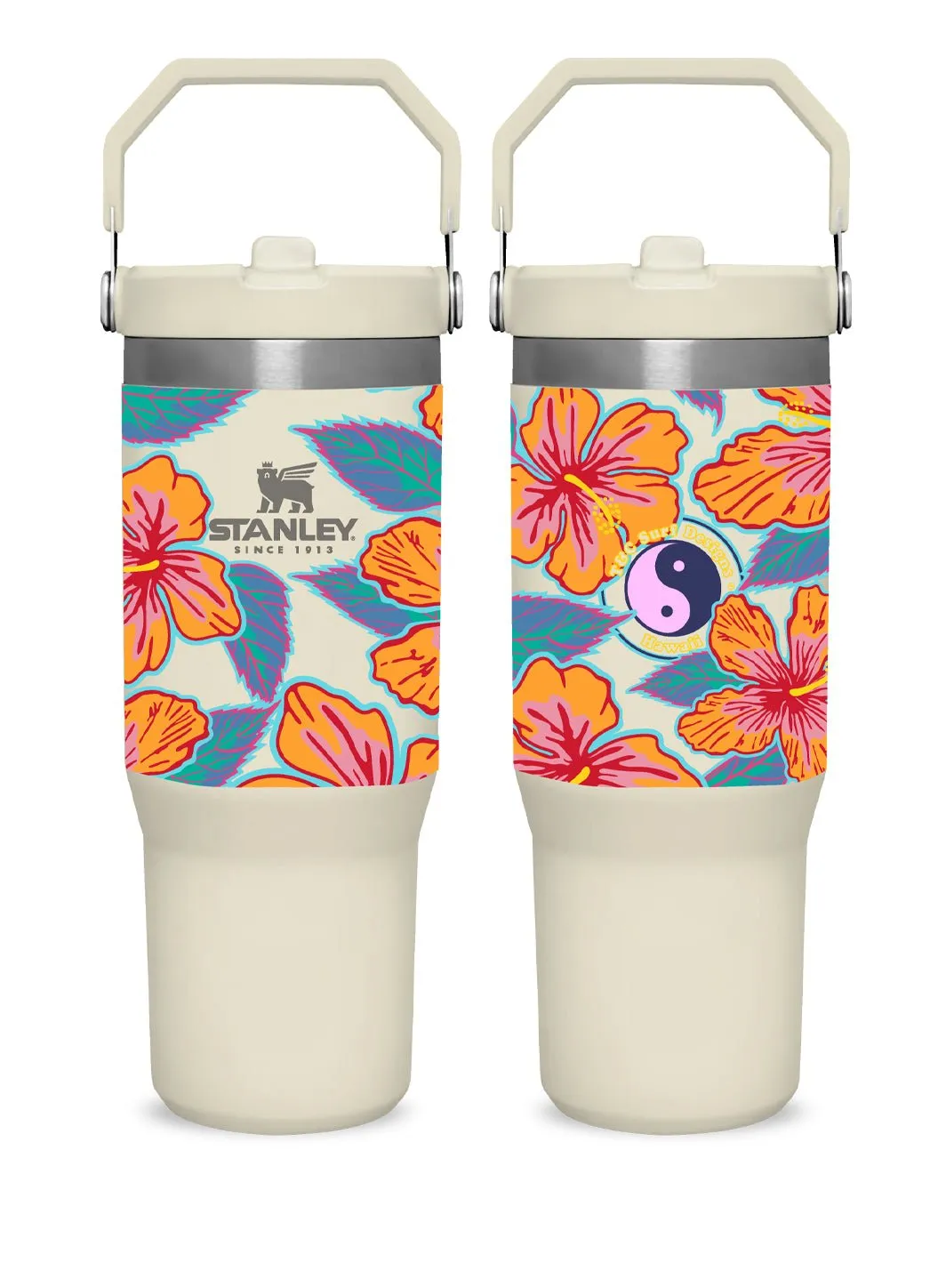 T&C Surf 30 oz Trippy Hibiscus Stanley The IcefIow™ Flip Straw Tumbler