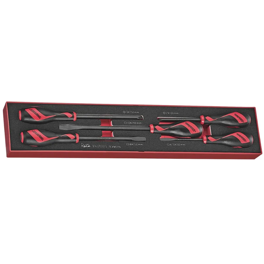 Teng Tools Screwdriver Set Power Thru 5pcs in EVA Foam Organizational Tool Tray - TEXMDTN