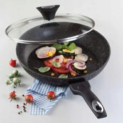 Tiross Marble Frying Pan With Lid 28Cm Ts-1256P