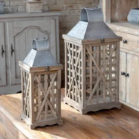 Tobacco Barn Lanterns, Set of 2