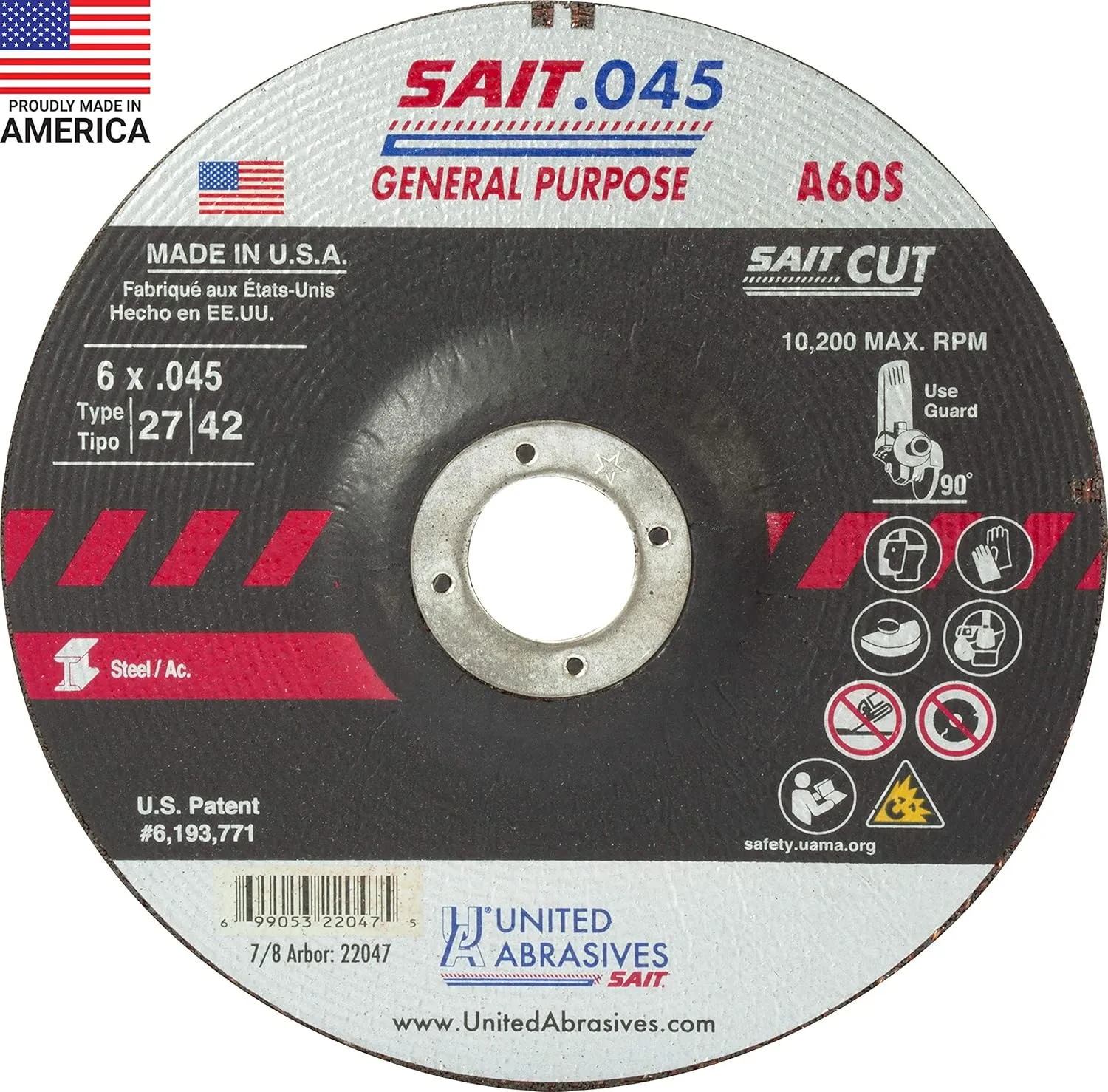 United Abrasives - Sait 22047 6" x 0.045" General Purpose Cutting Wheel