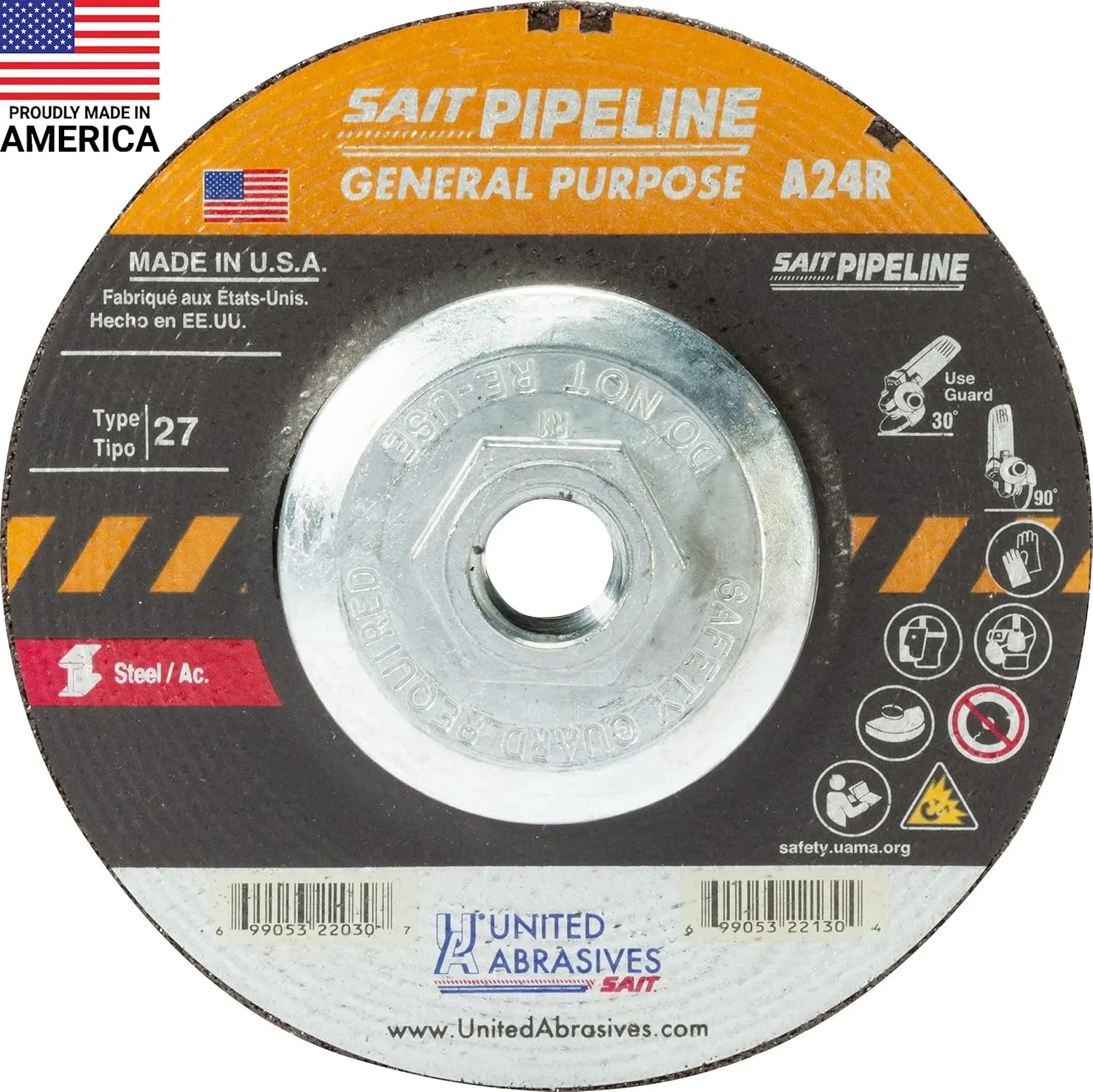 United Abrasives - Sait 22052 7" x 1/8" General Purpose Pipeline Wheel