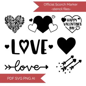 Valentine's Day Stencil Cut Files! 2021 [AI SVG PNG DXF]