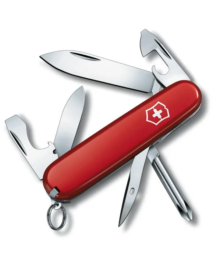 Victorinox Swiss Army Tinker Small Pocket Knife - Red - 12 Tools - 84mm