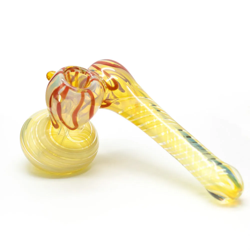 WATERFALL - SIDE STEM CLEAR GLASS HAMMER PIPE