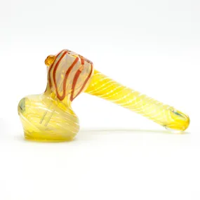 WATERFALL - SIDE STEM CLEAR GLASS HAMMER PIPE