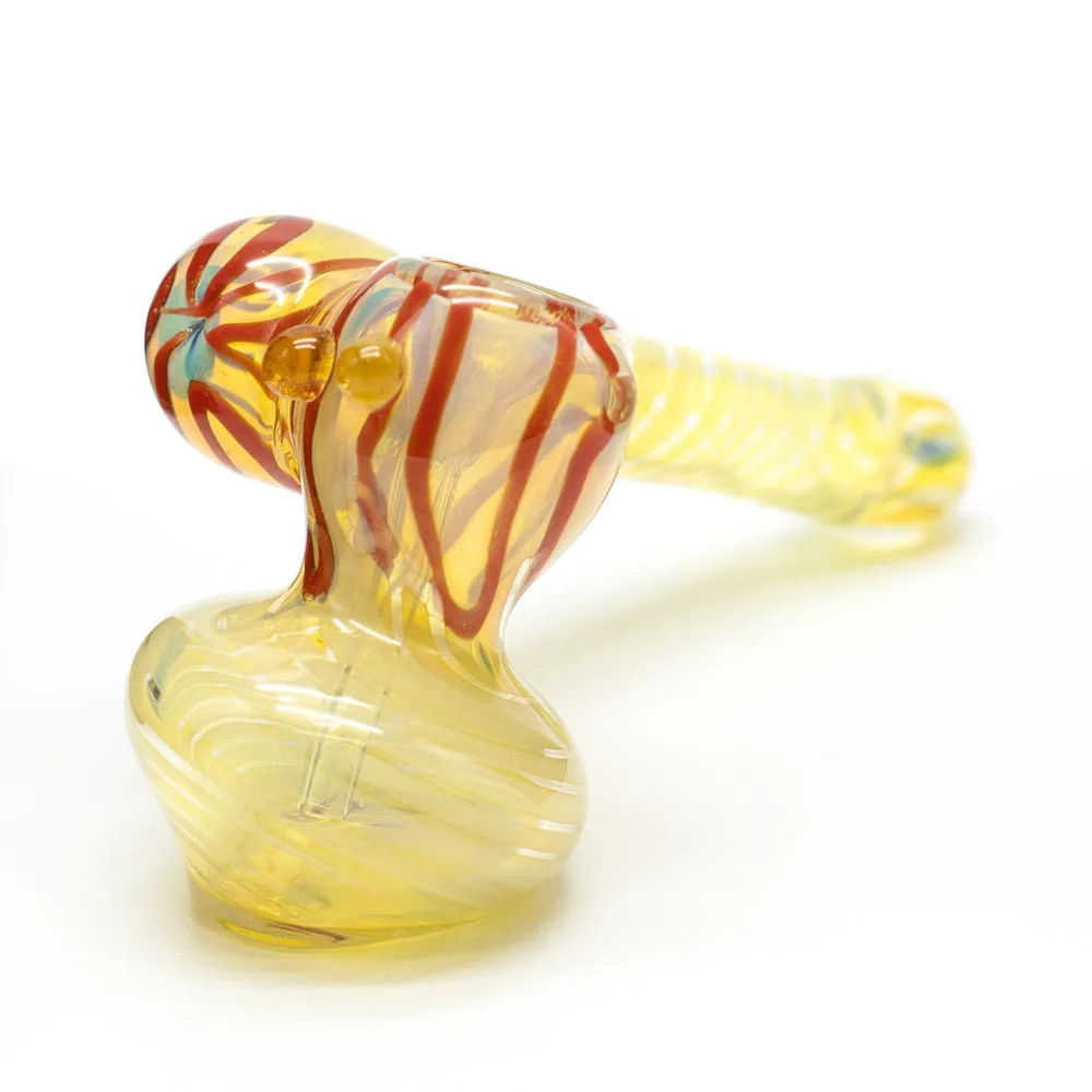 WATERFALL - SIDE STEM CLEAR GLASS HAMMER PIPE