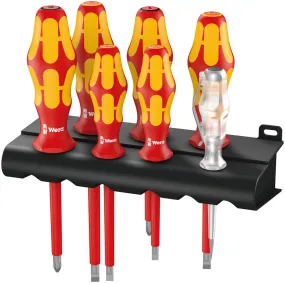 Wera 006148 7pc 160 i/165 i/7 Kraftform Plus VDE Lasertip Screwdriver Set, PZ/SL