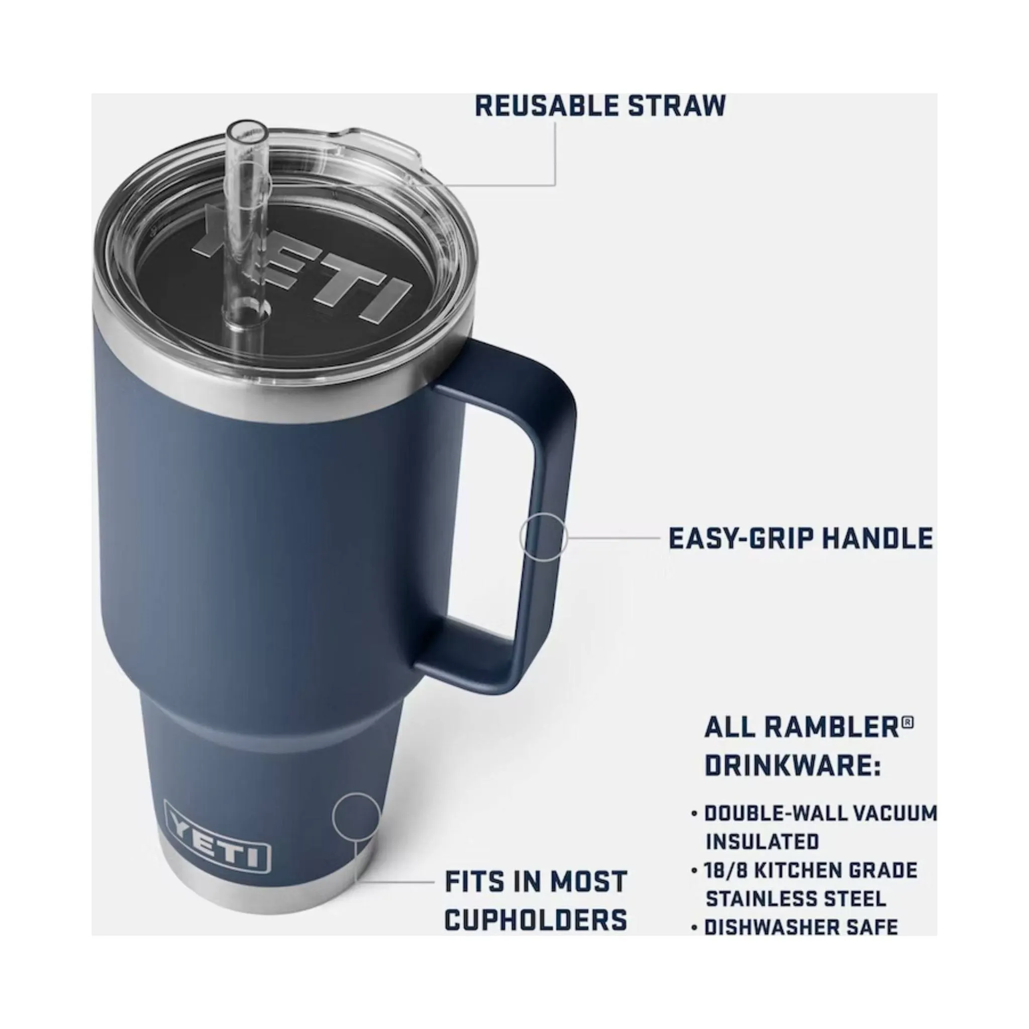 YETI Rambler 42 oz Straw Mug - Navy